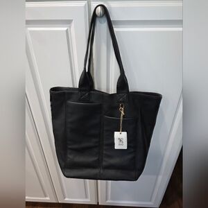 HOBO Antonia 30th Anniversary Black Leather Tote Bag